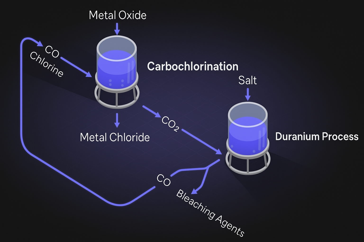 Carbochlorination process diagram